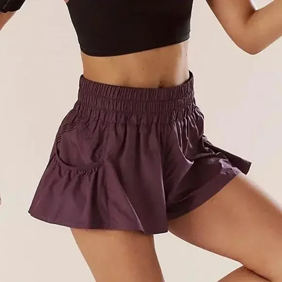 Free People Movement Eggplant Mini Running Water Swim Shorts - Picture 1 of 11
